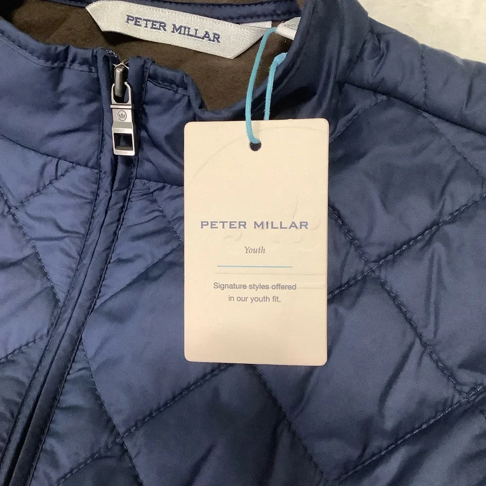 Peter Millar NWT Youth Essex Quilted Vest Sz L Navy